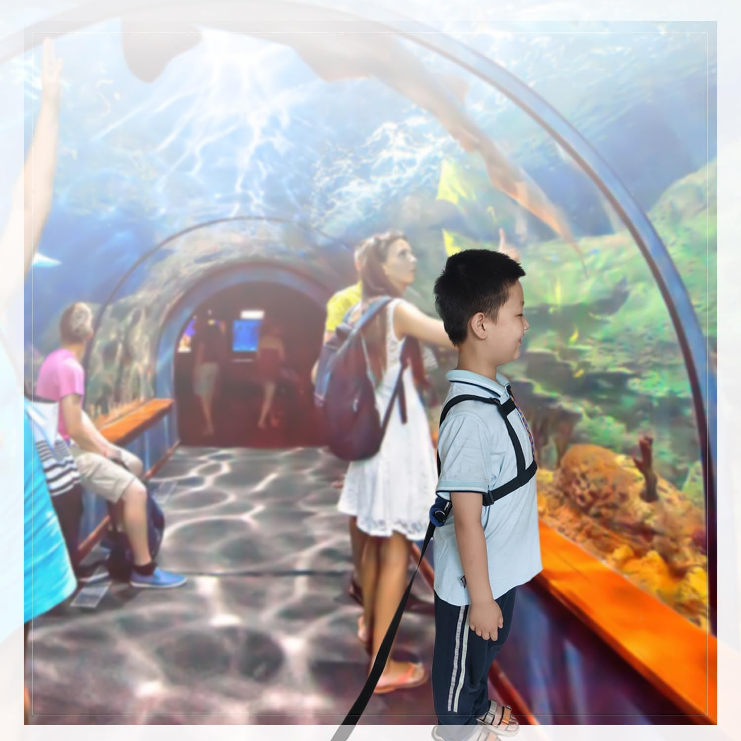 Walking Harness for Older Children with Quick Grab Handle and Adjustable Tether for Autism Special Needs ADHD Safety Teens Harness with Pouch Autism Awareness Straps image number 3