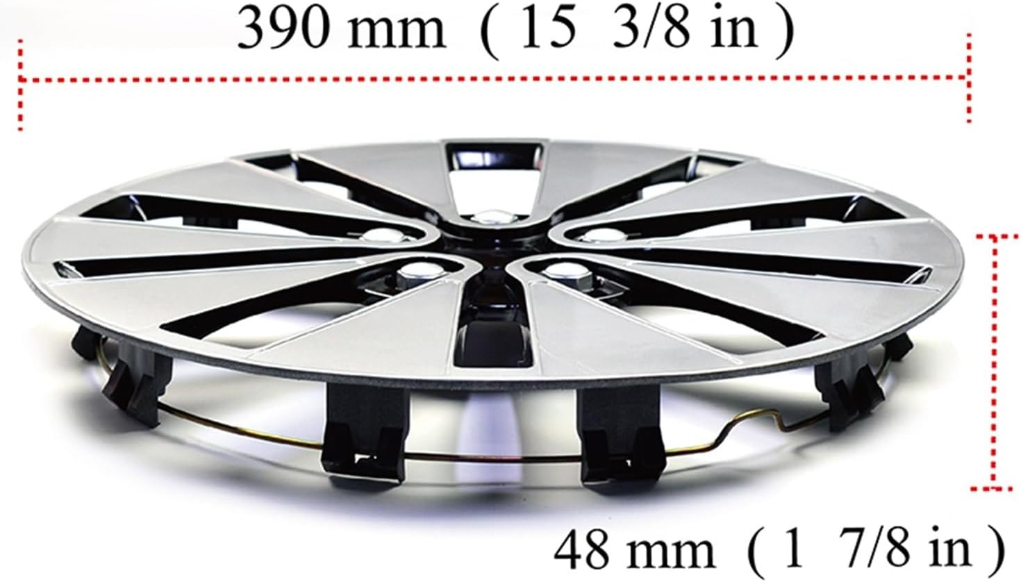 1 Piece 14" Wheel Hub Cap Cover R14 Rim Center Cover 10 Wheel Spoke Clip on Hubcap Center Cap Rims Wheel Trims Set image number 6