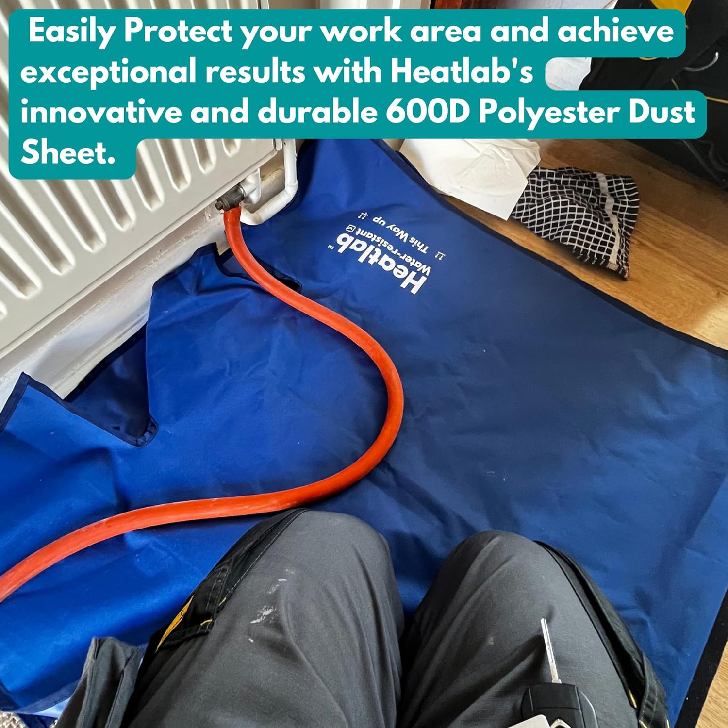 THE ULTIMATE DUST SHEET | Plumbers Dust Sheet | Plumbers Work Mat Made from Water Proof 600D Material. Perfect for Boiler Servicing, Working on Radiators & Plumbing Jobs a Must in Your Plumbing Tools. image number 4