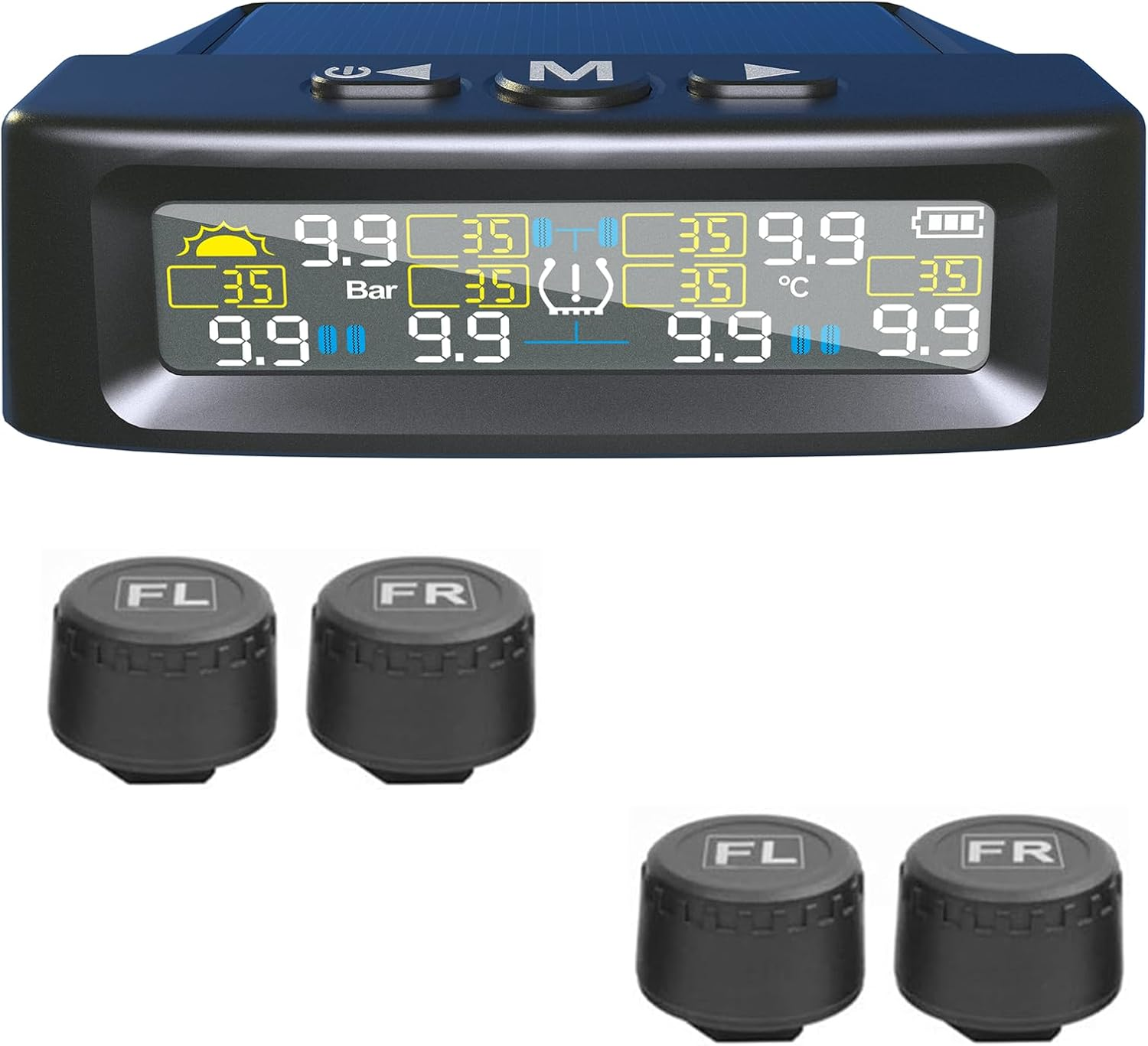 MAEZOE TPMS Tire Pressure Monitor with Solar & USB Charging, Digital Display & Waterproof Sensors &ndash; Wireless Tyre Pressure Monitoring for Cars, Suvs, 4Wds, Trailers image number 6