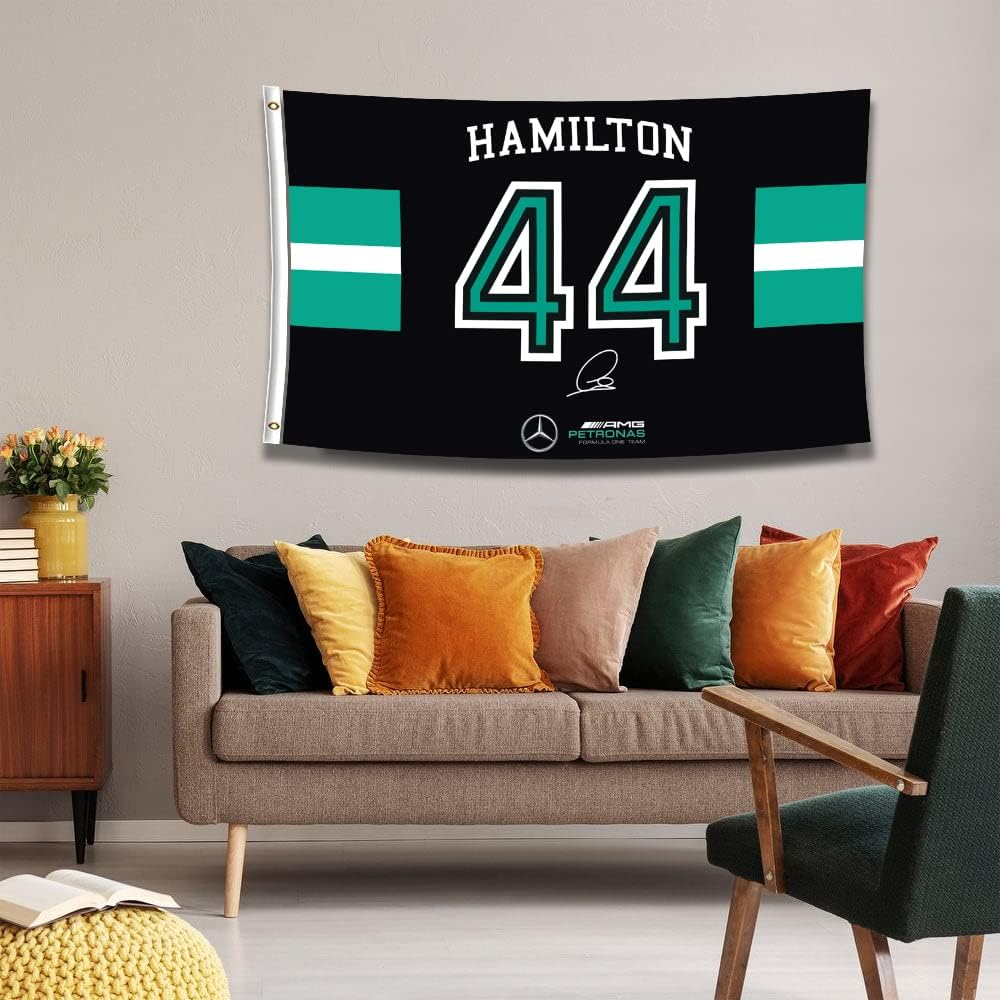 MOOR Lewis Flag Hamilton 44 Banner Flag 3X5Ft/Hd Printing/Vibrat Color/150D Polyster for Car Fans image number 1