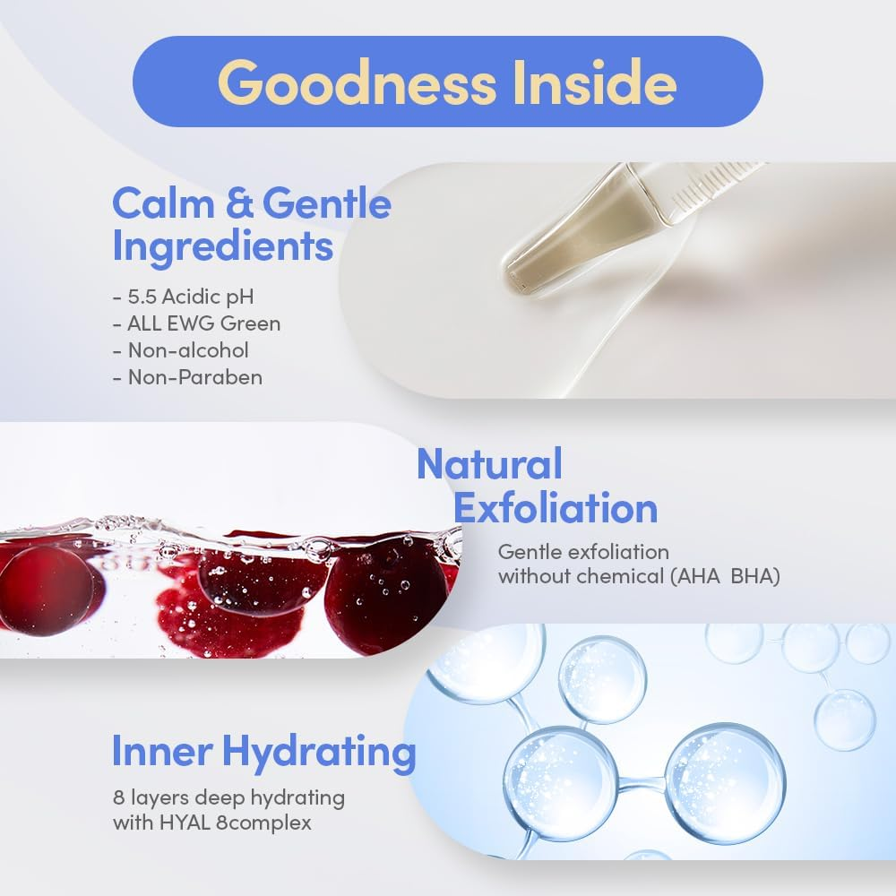 EQQUALBERRY Swimming Pool Toner - Gentle Exfoliating Toner with Natural Enzyme | Boosted Hydration with Hyaluronic Acid | Daily Toner for Sensitive Skin | Korean Skincare, 10.14 Fl. Oz / 300Ml image number 6