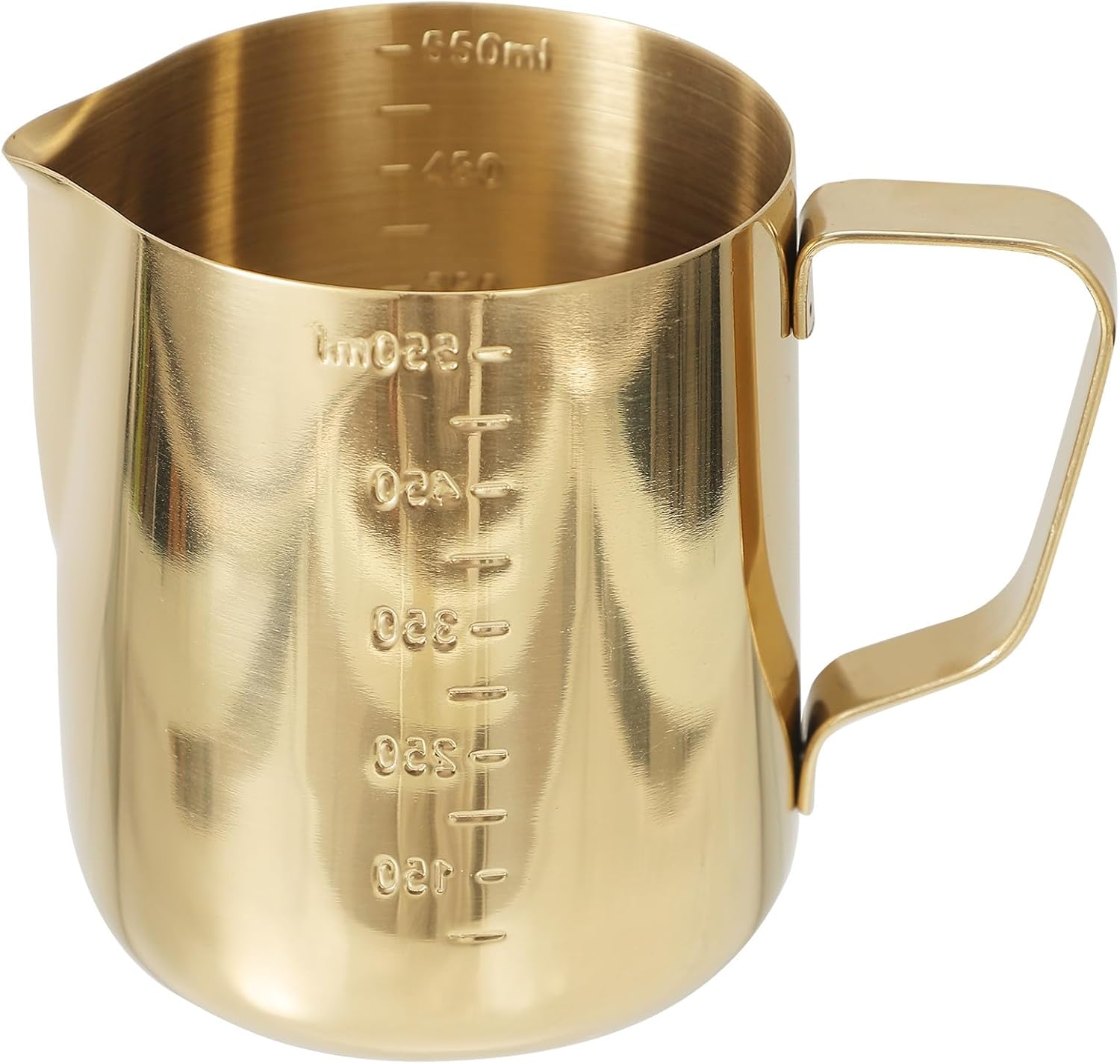 ZUNOXAZ Stainless Steel Milk Frothing Pitcher 600Ml Thickened Gold Metal Frother Jug with Scale for Espresso Machine Coffee Latte Art image number 6