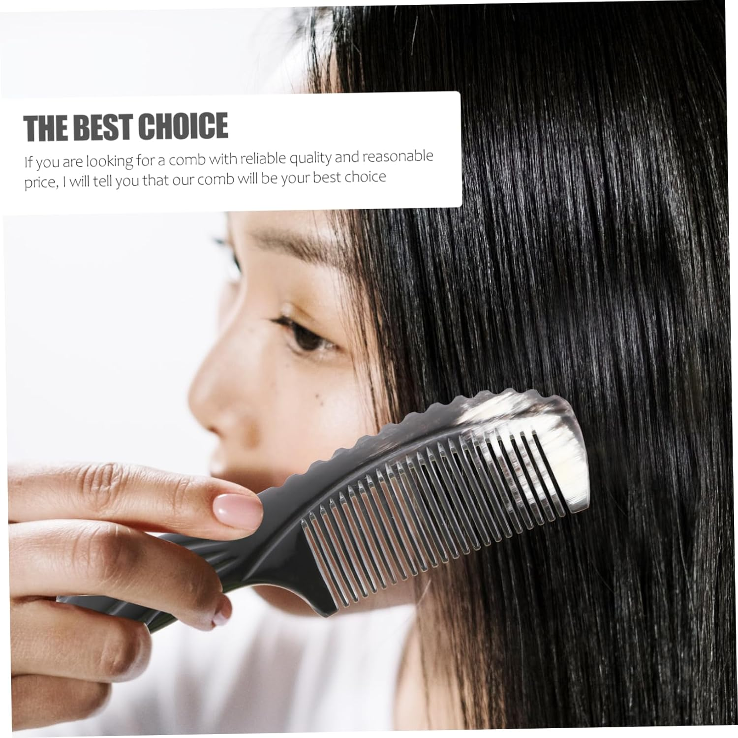 IWOWHERO Natural Buffalo Horn Fine Tooth Comb for Hair Care No Snags No Static Frizz Easy Detangle image number 6