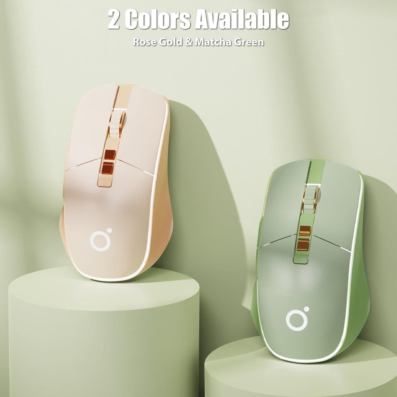 TISHLED Wireless Gaming Mouse Tri-Mode 2.4Ghz/Bluetooth 5.0/Wired USB-C with RGB LED Backlit 5-Level DPI Rechargeable Ergonomic Silent Optical Mice for Imac/Macbook/Computer/Laptop, Matcha Green image number 1