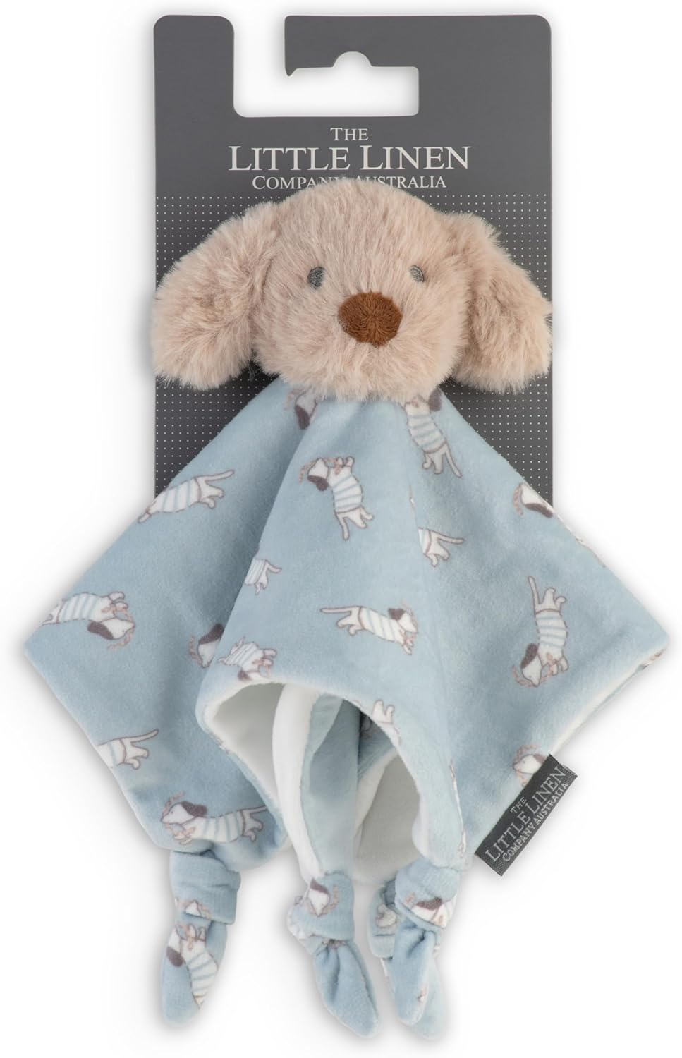 The Little Linen Company Lovie Comforter Security Blanket Baby Infant - Barklife Dog image number 1