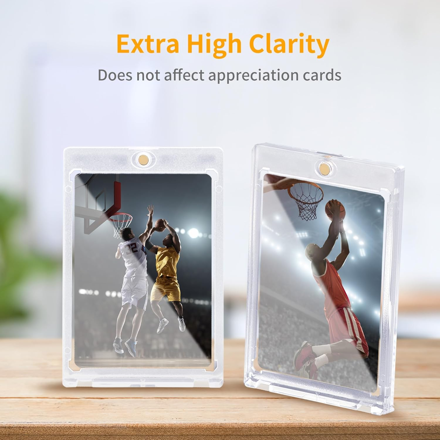 10Ct Magnetic Card Holder, 35Pt One Card Holder Touch for Trading Cards, U-V Protection Magnetic Card Case for Baseball Cards, Card Protectors Hard Plastic, Display Case for Game Cards, Sports Cards image number 6
