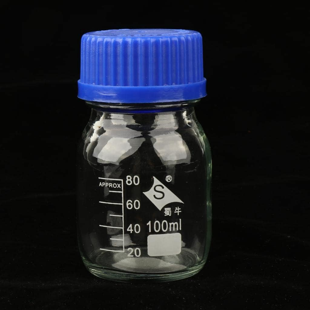 Baosity Lab Polypropylene Wide Mouth Reagent Bottles, Clear Glass Storage Jar 100Ml/ 250Ml/ 500Ml/ 1L - Blue, 100Ml image number 3