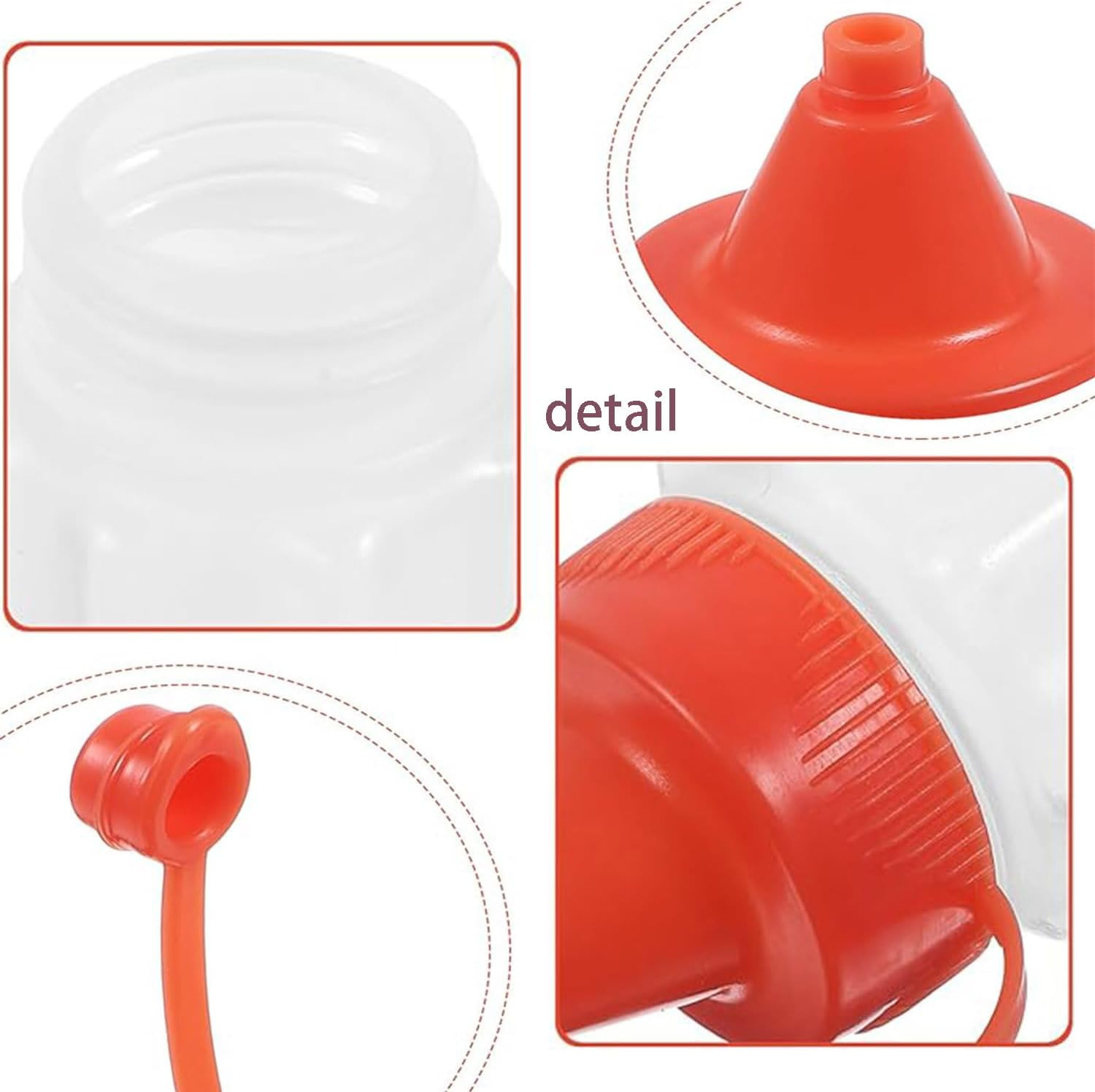 Roczential 4 Pieces Mini Squeeze Bottles Bento Box Plastic Condiment Bottle Tomato Ketchup Salad Honey Dressing Container(8 X 3.2Cm) image number 1