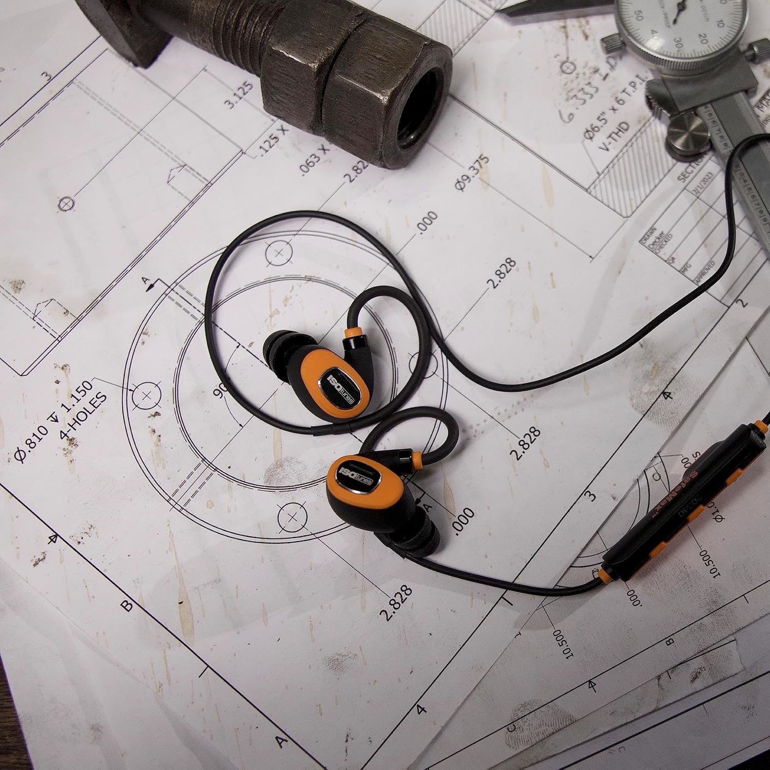 Isotunes PRO 2.0 Osha-Compliant Noise Isolating Bluetooth Ear Plugs (Safety Orange) image number 4