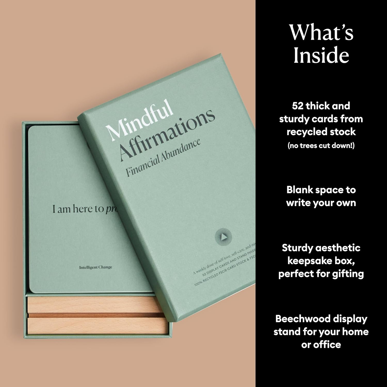 Intelligent Change Mindful Affirmation Cards for Financial Abundance, Daily Words of Inspiration, Self Affirmation Inspirational Gifts, Positive Affirmations with Display Stand, Deck of 52 image number 5