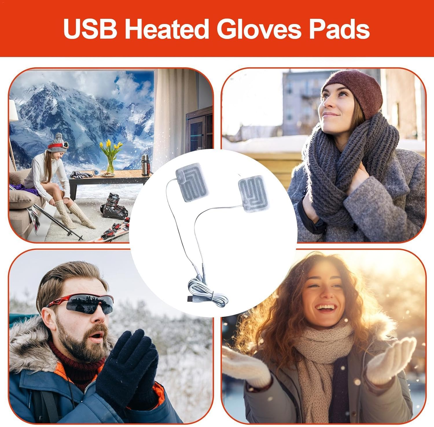 Electric Heated Thin Gloves - Uniform Heating Gloves Heater,Lightweight Gloves Pad for Winter Sports Outdoor Camping Hiking Picnics image number 1