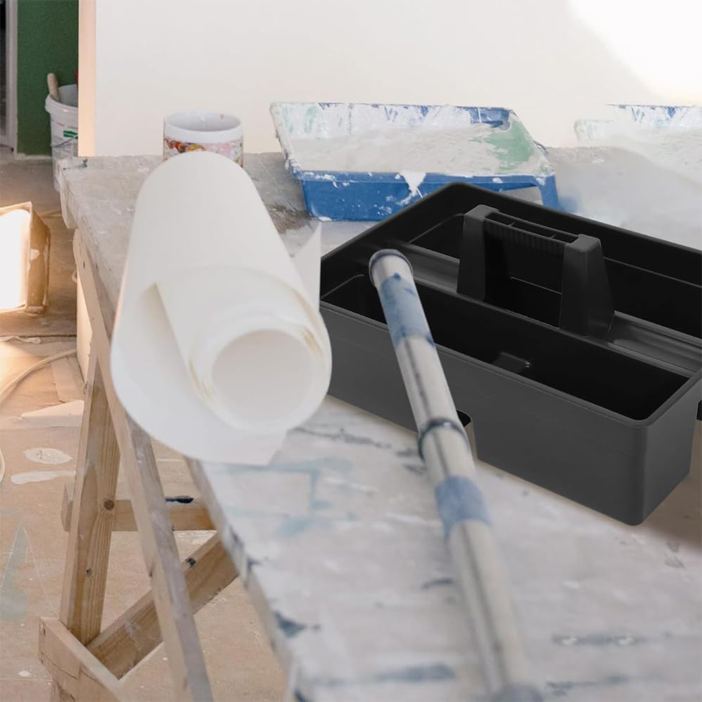 Cleaning Tool Basket,Plastic Storage Tray Tote,Versatile Multiuse with Attached Portable Handle to Organize and Carry Tools High Capacity, Portable Carry Organizer Box for Shower Car Cup Holder image number 5