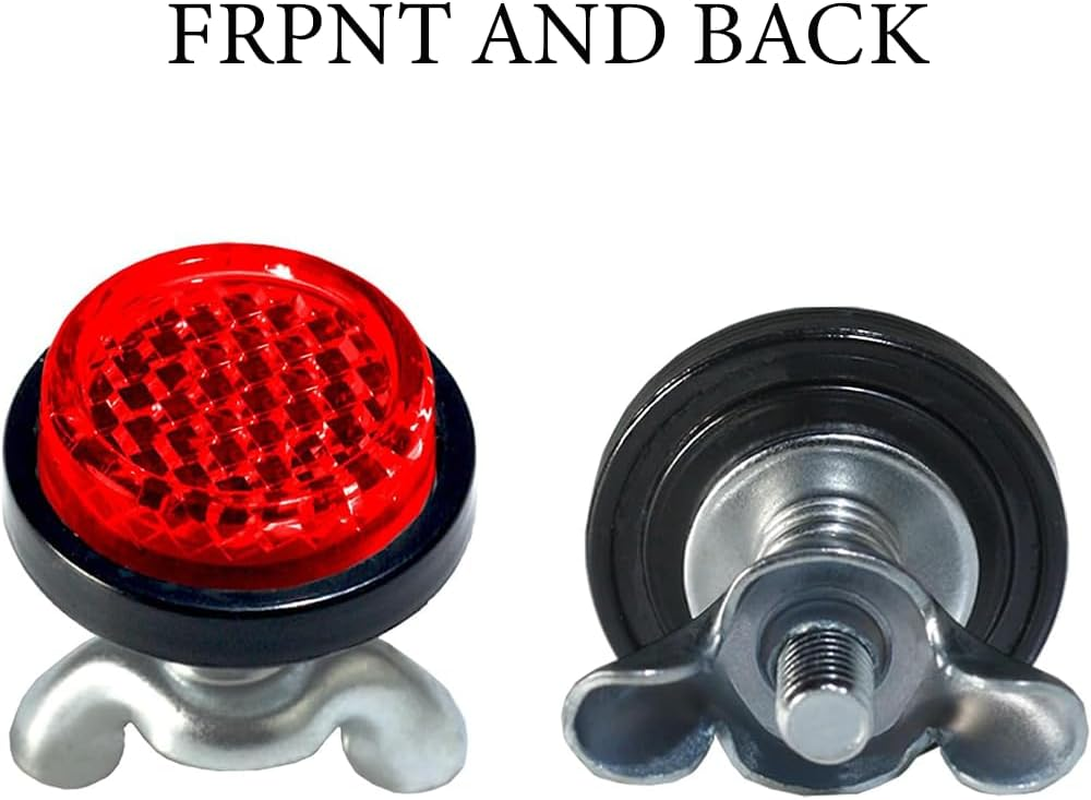 6 PCS Red Reflectors,Motorcycle License Plate Bolts and Nuts,Mini Decorative M5 Screw Tag Bolt,Round Reflective,For Bike, Motobikes, Trailers, Trucks, Boats, Suv'S, Rv'S image number 2