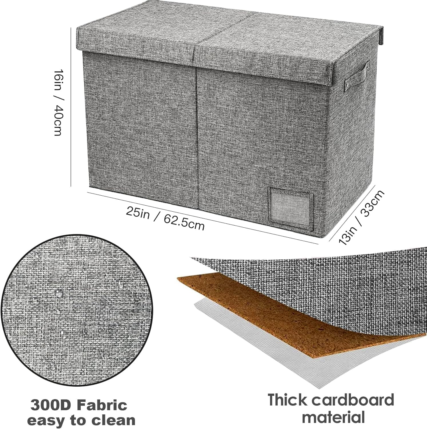 Large Toy Box Storage Chest for Girls Boys Kids,Collapsible Toy Bin Organizer Basket with Lids,Sturdy Toy Storage Organizer Bins Boxes for Blanket,Toys,Kids,Girls,Toddler,Nursery,Playroom image number 5