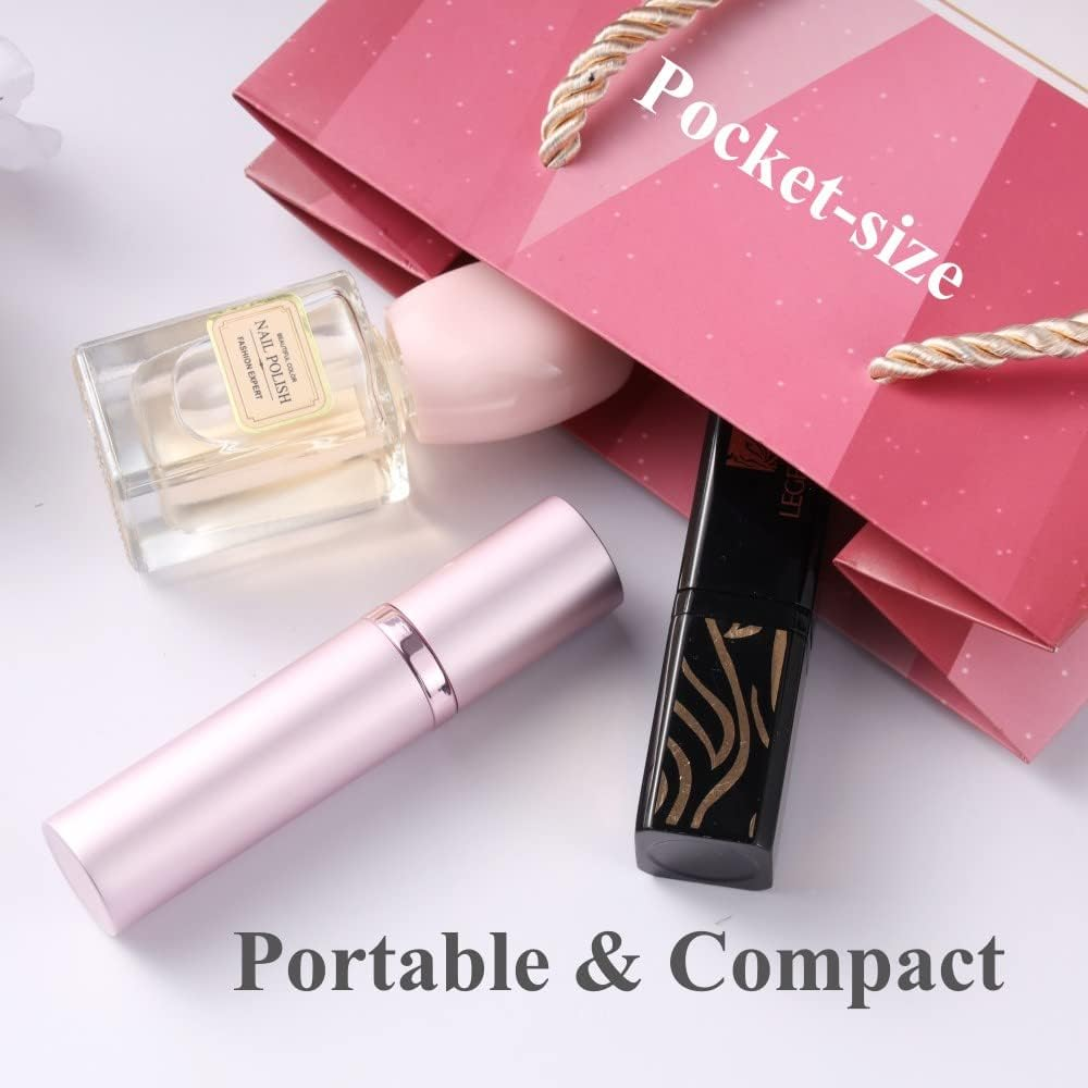 Aurdox Perfume Atomiser Refillable, Portable Mini Perfume Spray Bottles Empty Spray, Dispensers, Atomizers with Bottom Pump for Travel, Leak-Proof, 5Ml/Pastel Violet