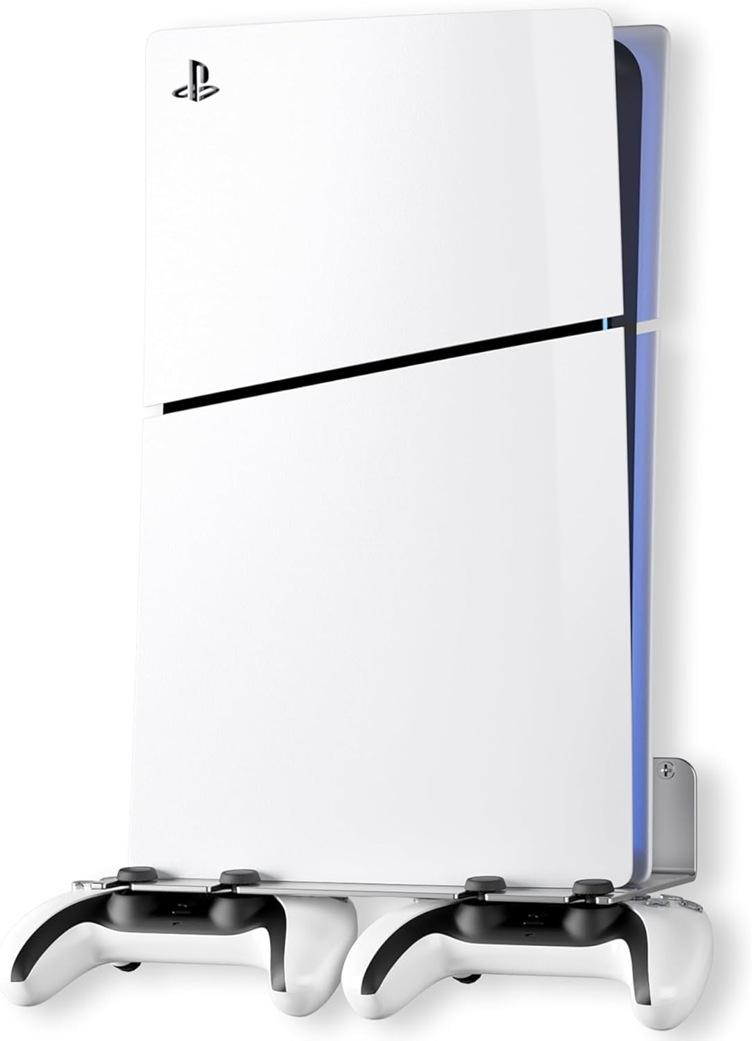 ANSHAWTIY PS5 Wall Mount Aluminum Alloy Compatible with All PS5 Generations Holds Two Controllers Unimpeded Heat Dissipation Ps5 Accessories Universal for Living Room and Bedroom