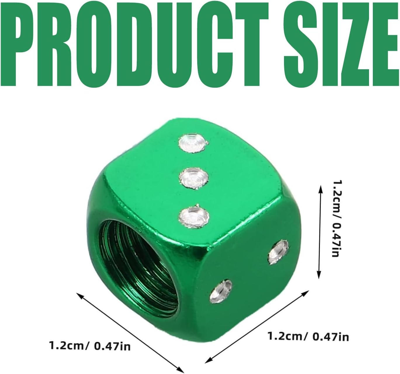 4PCS Aluminum Alloy Dice Valve Stem Caps - Universal Tire Valve Covers for Cars, Trucks, Motorcycles - Creative Dice-Shaped Air Caps image number 4