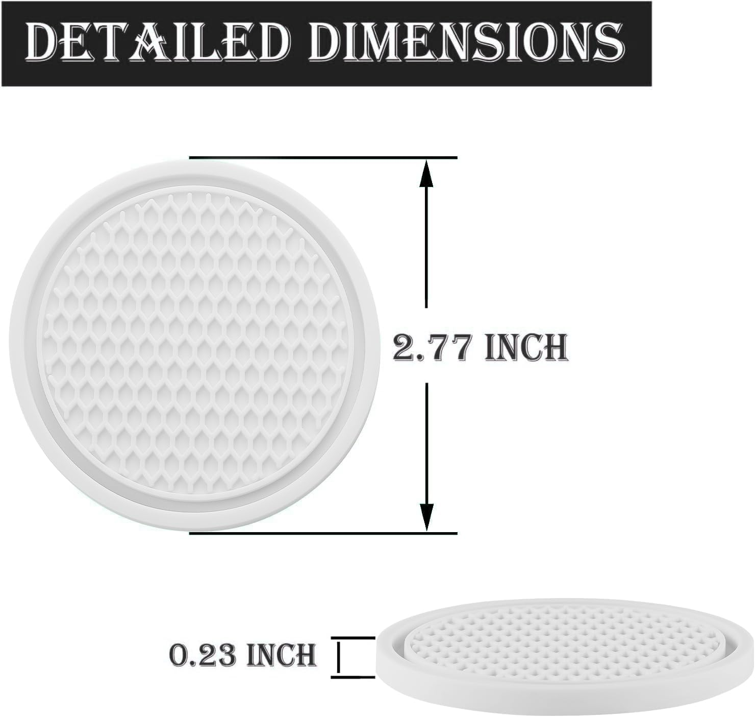 SINGARO Car Cup Coaster, 4PCS Universal Non-Slip Cup Holders Embedded in Ornaments Coaster, Car Interior Accessories, White image number 2