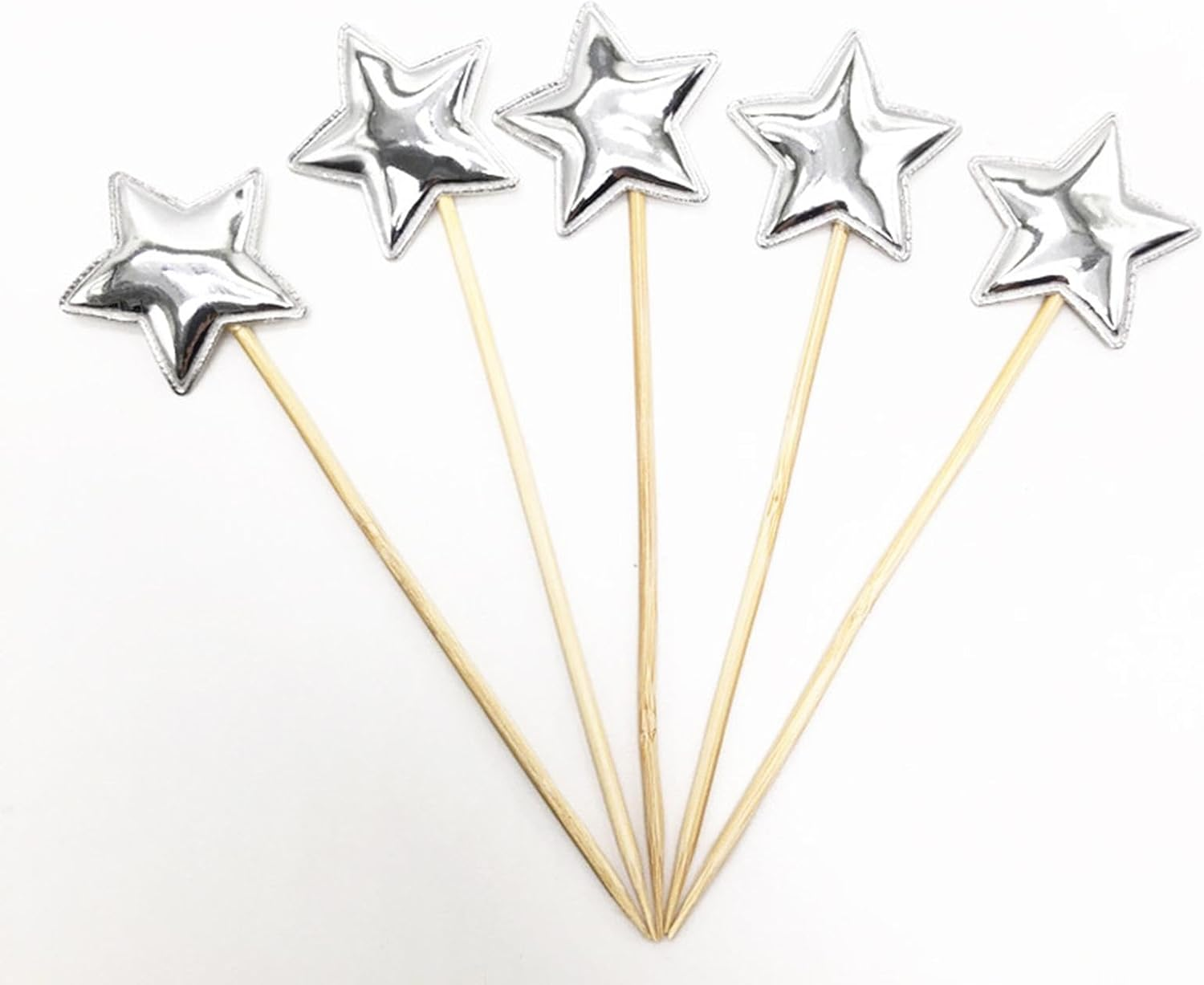 Glitter Star Cake Toppers - 5X Birthday Cake Toppers for Boys - Food-Grade Glitter Decorative Cupcake Picks for Children Birthday Cake Decor image number 3