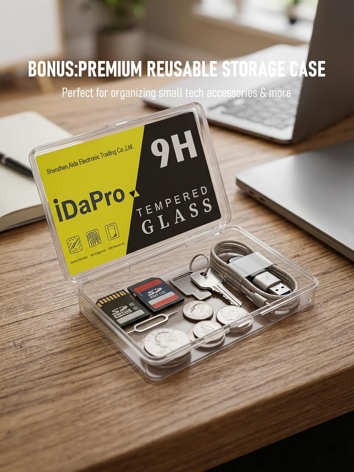 Idapro Screen Protector for Sony Alpha A6600 A6400 A6300 A6100 A6000 A5000 & Hand Lanyard [3+1 Pack] Tempered Glass Easy Installation image number 4