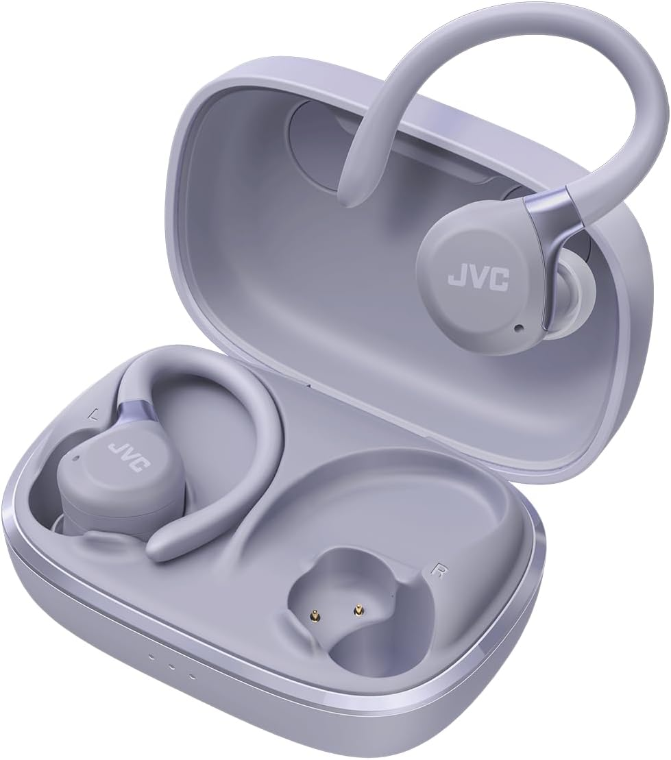 Fitness Series True Wireless Sports Headphones with Adjustable Headphones, Active Noise Cancelling, Ambient Mode, IP57, 40 Hour Battery Life, App EQ, Low Latency, Microphone - JVC HA-EC75T-B Black