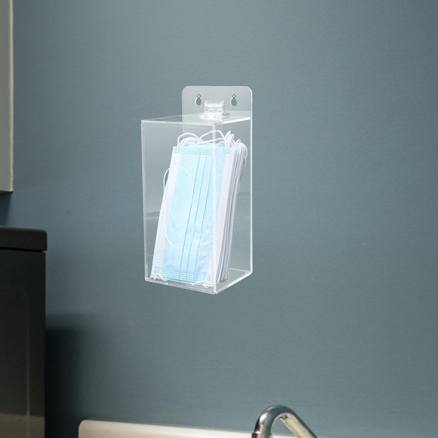 Clear Acrylic Hygiene Dispenser - Sanitation Station Gloves Masks Hairnets Box Holder Wall Mount or Tabletop Storage Containers image number 1