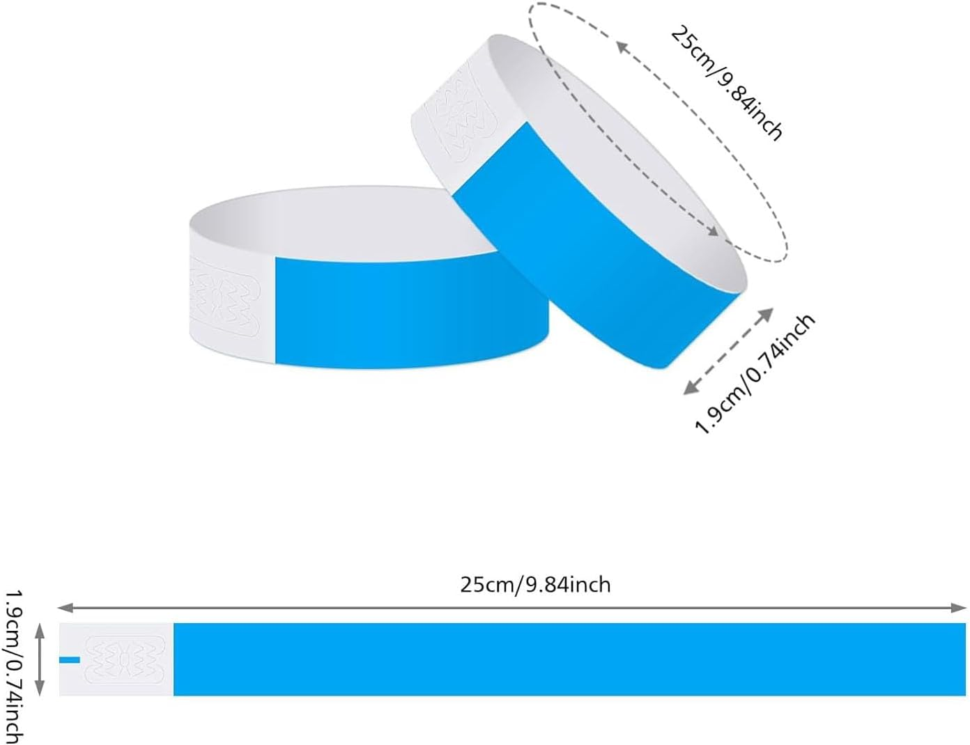 200Pcs Paper Wristbands,Waterproof,Hand Bands for Events Lightweight Concert Wristbands Neon Colored Adhesive for Events Music Festival Concert Contest (Pink,Blue) image number 4