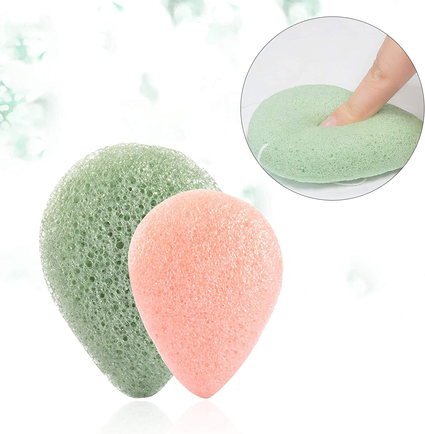 6 Pack Natural Konjac Facial Sponges, Sourceton 6 Colors Konjac Facial Sponges for Gentle Face Cleansing and Exfoliation image number 2