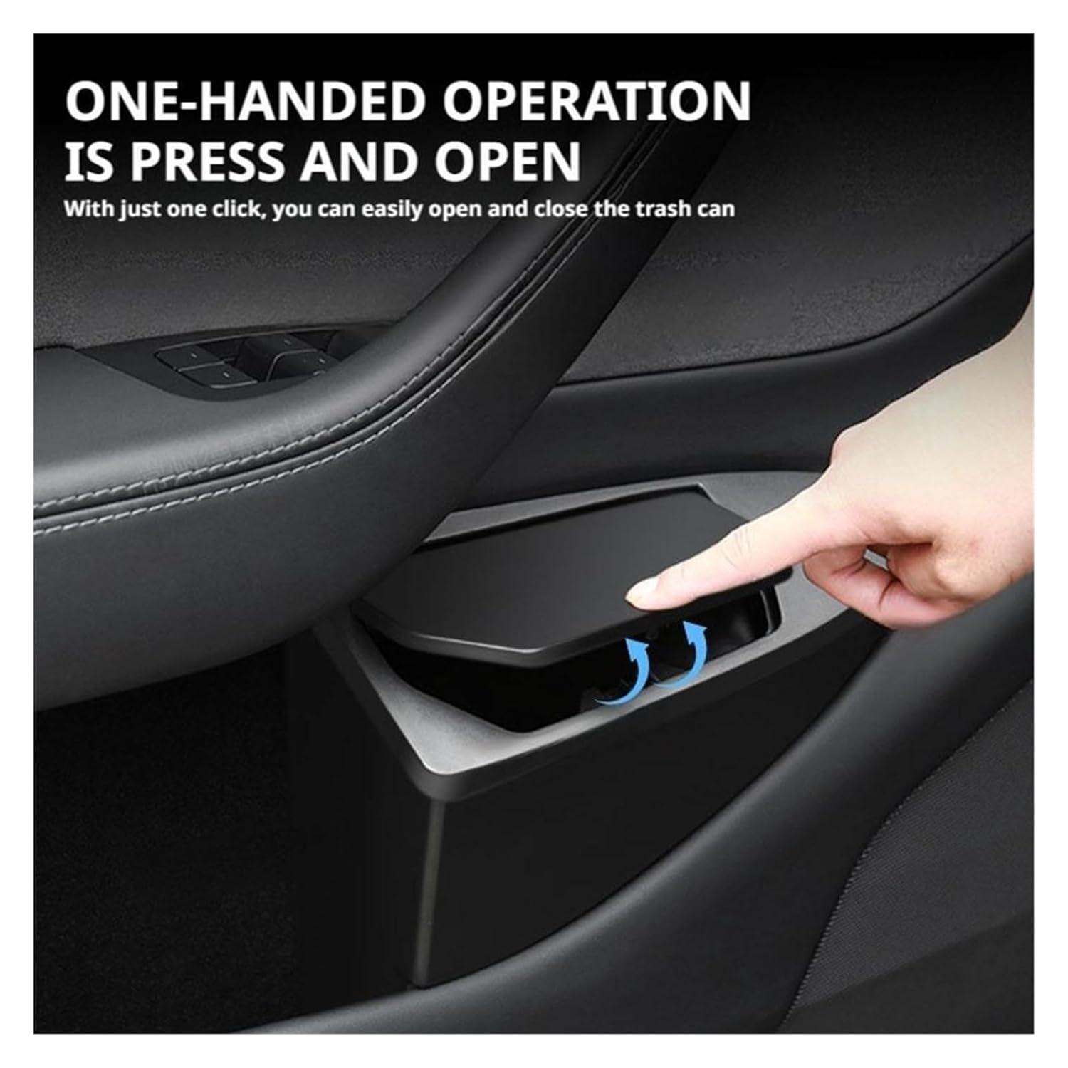 Front Door Trash Can Compatible for Tesla Model Y Juniper 2021-2025 Rear Central Control Garbage Bin Waterproof Storage Box Car Accessories(2025 My Juniper 2PCS) - 2025 Model Y 1Pcs image number 5