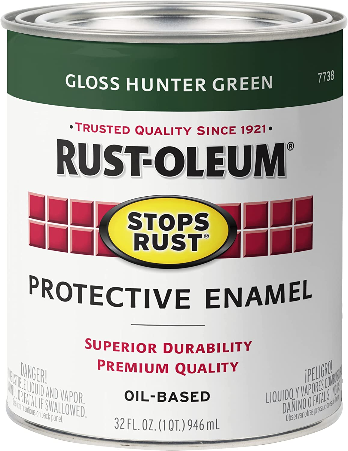 Rust-Oleum Stops Rust Protective Enamel 946Ml Gloss Hunter Green - #1 Rust-Preventative Paint for Indoor/Outdoor Use, Durable & Corrosion-Resistant, Perfect for Metal Surfaces, Long-Lasting Protection image number 6