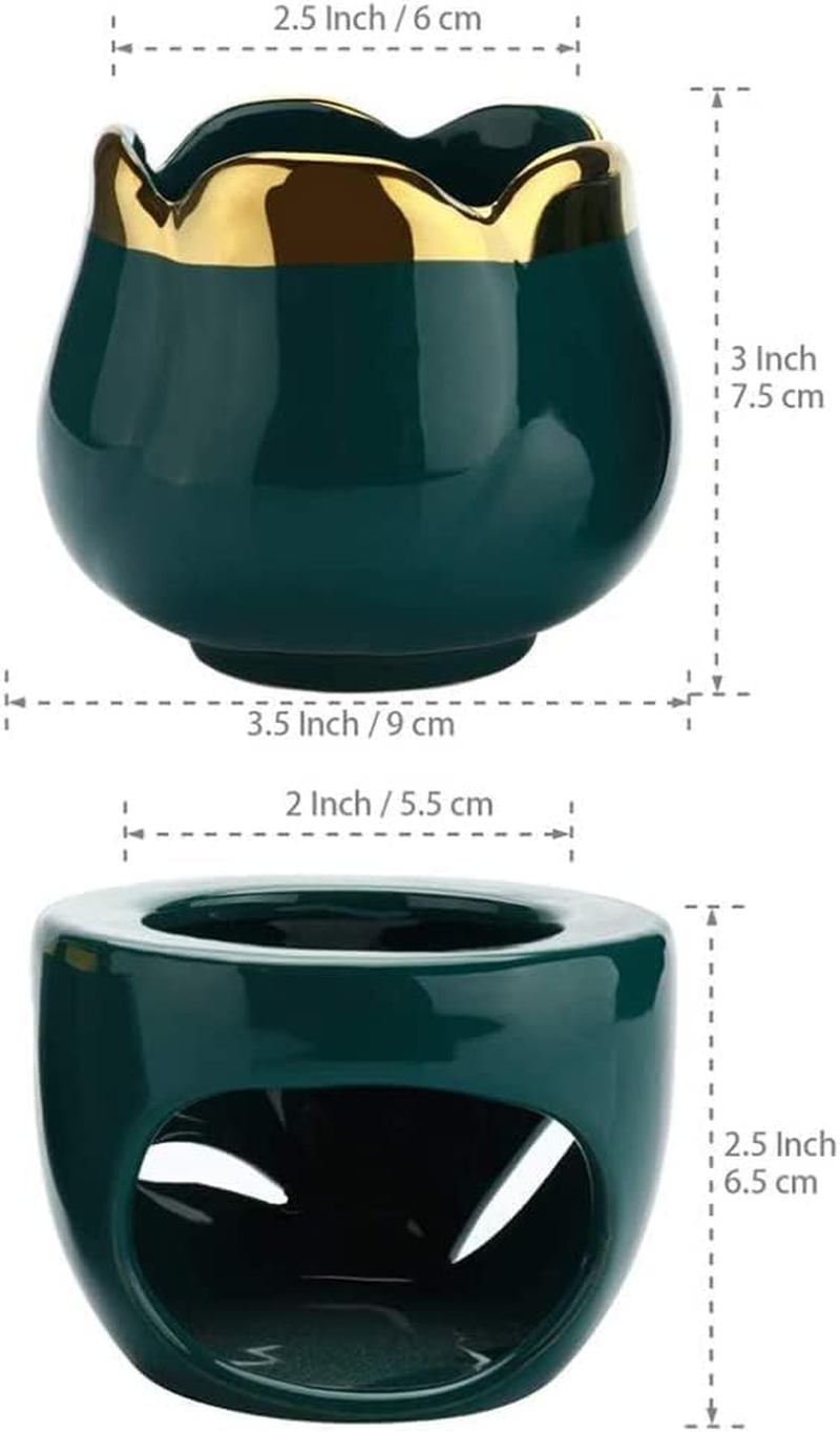 Sculpture Statue Antiques Collectables，Wax Melt Burners Essential Oil Burner, Aromatherapy Aroma Burner Ceramic Diffuser Wax Burner Home Bedroom Decor Christmas Housewarming Gift,C (Color : A) image number 4