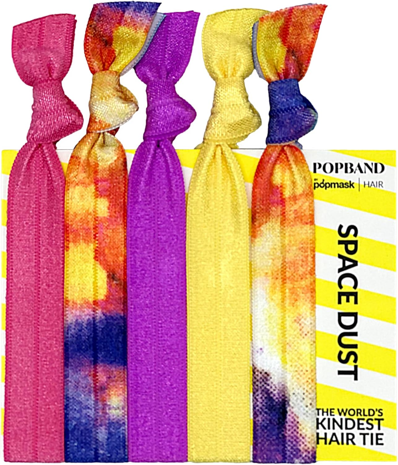 Popband Ink Knot Hair Bands, Stretchy Hair Bobbles in Dark Neutral Colours, Versatile Hair Accesories for Women, 5 Hair Ties - Black image number 2