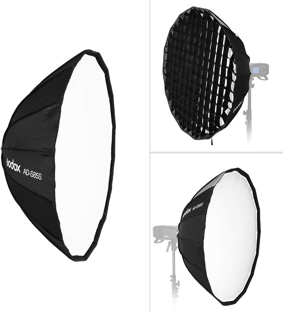 Godox 85CM AD-S85W Deep Parabolic White Interior Softbox W/ Grid for Ad400Pro (Godox Mount) image number 5