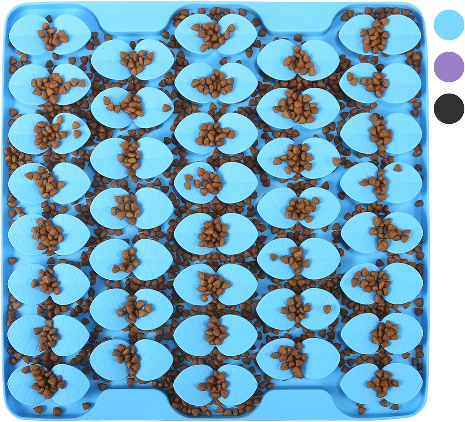 VOOWO Snuffle Mat for Dogs, Silicone Snuffle Mat Lick Mat for Dogs, Slow Feeder Dog Bowl, Dog Lick Mat, Dog Feeding Mat Slow Feeder Sniff Mat for Small Medium and Large Dogs (Blue, Small)