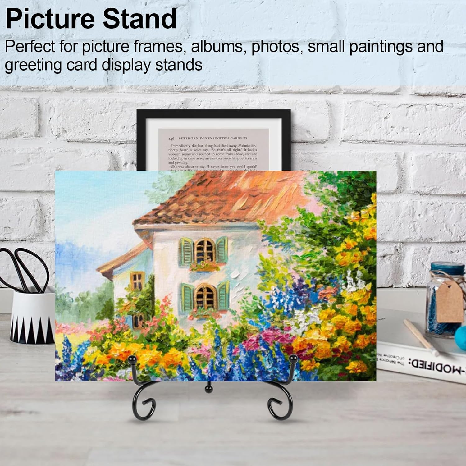 Vivinin 6 Pack Metal Plate and Picture Frame Stands - 5 Inch Display Holder for Art, Photos, Books and Platter image number 6