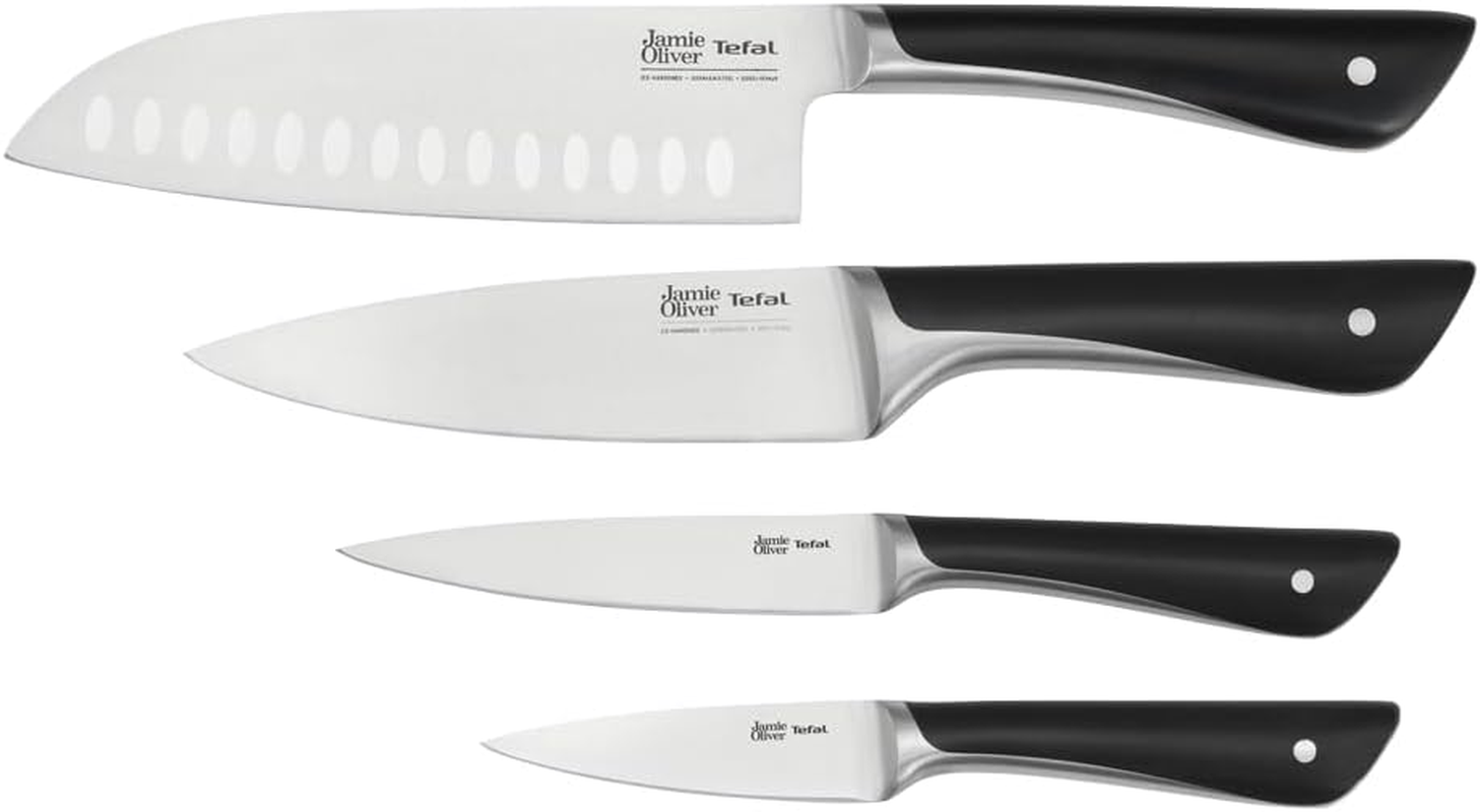 TEFAL Jamie Oliver by Tefal, Knife Block 5Pc Set, K267S655, Kitchen Knives, Ice Hardened for Superior Performance, Made in Germany, Weighted Kitchen Knives for Comfortable and Secure Grip image number 1
