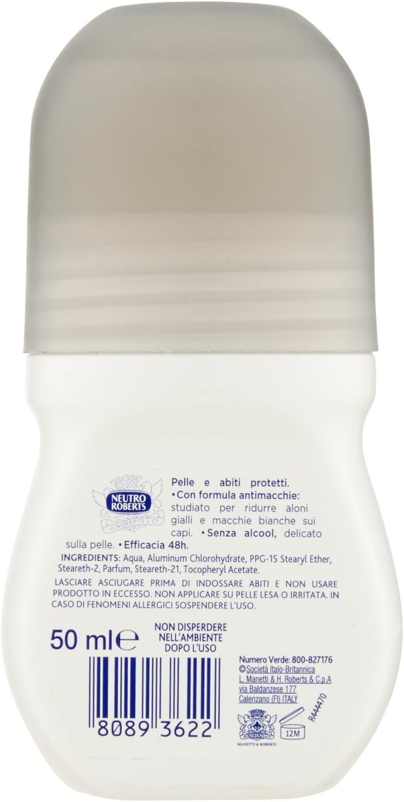 Neutro Roberts:"Invisible" Anti-Stain Deodorant Roll on 50 Ml/1.69 Fl.Oz image number 3