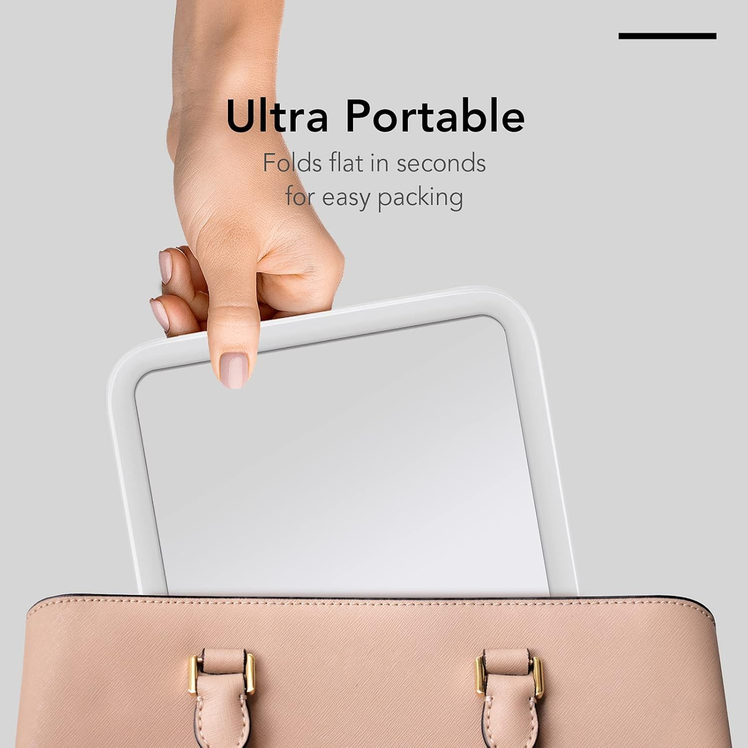 Fancii Portable LED Makeup Mirror with 3 Adjustable Light Settings, 1X Large Mirror & Detachable 10X Magnifying Mirror - Cordless Lighted Vanity Mirror for Travel, Dual Power, 360&deg; Rotatable Kickstand - Aura Go (Rechargeable) image number 2