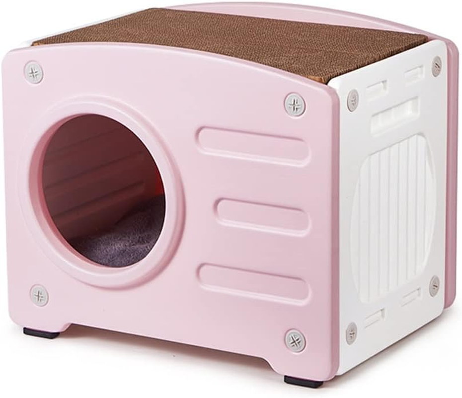 Double-Layer Cat Nest Summer Cat House Summer Cat Bed Removable and Washable Cat Nest General Pet Supplies(Color:Pink) image number 3