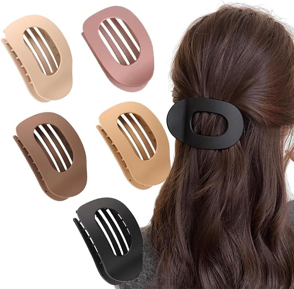 CUEMOON Pack of 5 Hair Clips for Women, French Hair Clips, Curved Design, Flat Claw Clip for Thin Hair and Thick Hair image number 5