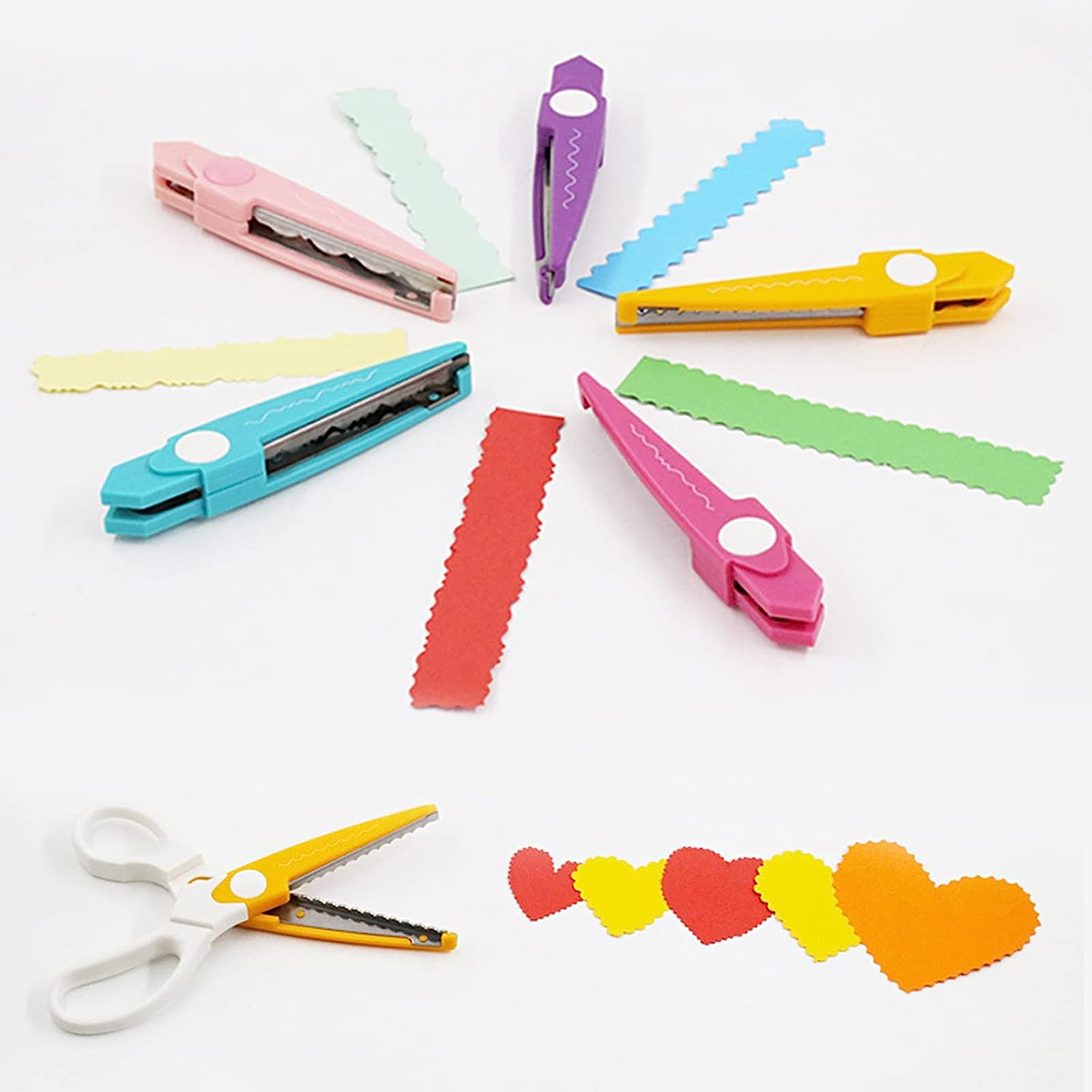 SNOOU Paper Caft Scissors Set 5 Pairs of Decorative Edge Great for DIY Paper Edge Cutting Crafts Scrapbooking Paper Quilling and Kid&rsquo;S Designs for School Stationary Office Adults