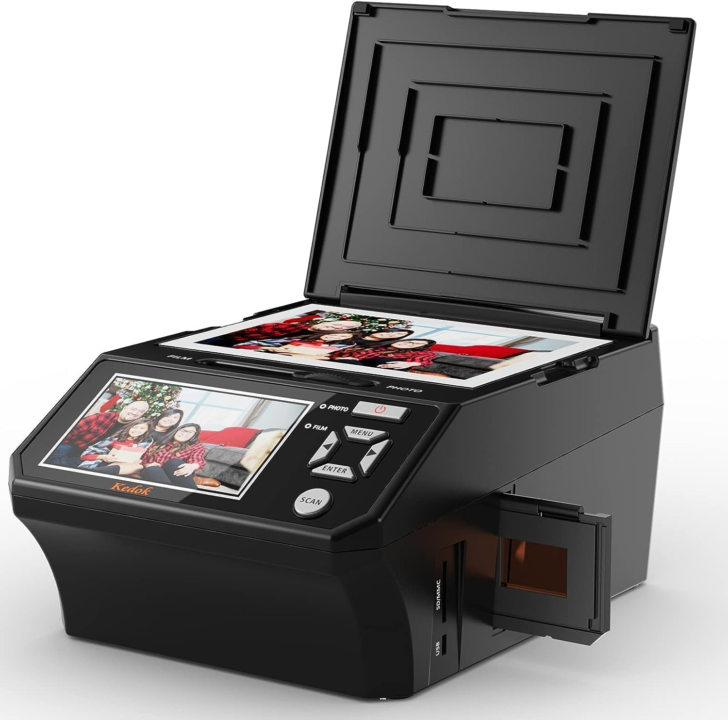 Multiscanner for Photos, Slides and Negatives, Photo Scanner for Digitizing with 5 Inch LCD Large Screen, Convert 35 Mm, 110 Film/Photo/Business Card to 22 MP Digital JPEG