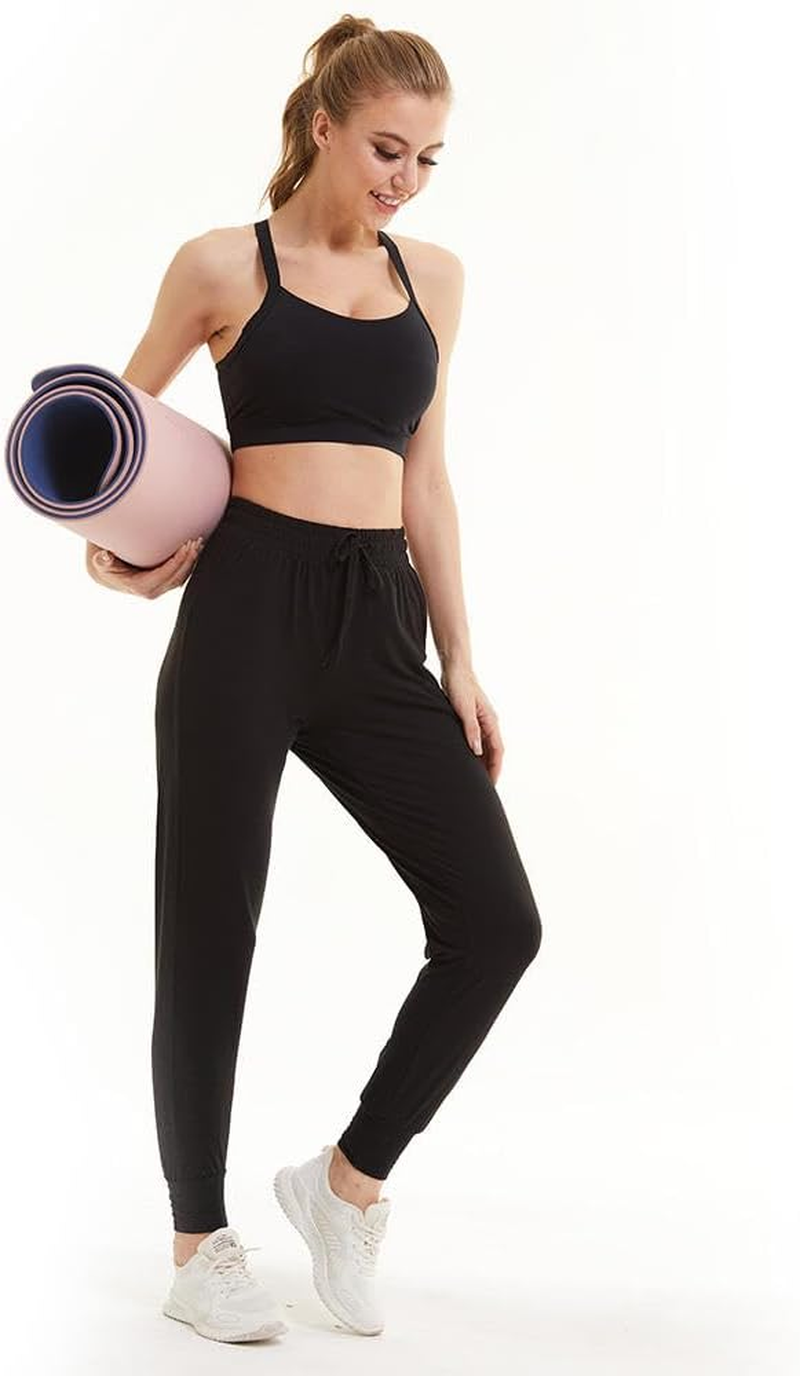 M2M STYLE Women'S Joggers with Pockets - Lightweight Athletic Pants for Yoga, Running & Travel - Comfortable Sweatpants with Elastic Waist, Cuffed Ankles & 4-Way Stretch Fabric image number 1