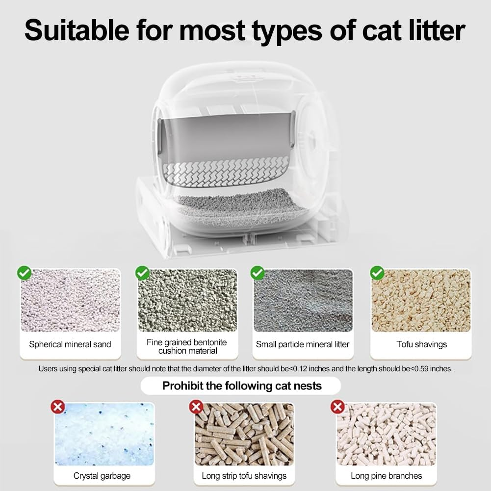 CHAOFLIGHT Self Cleaning Cat Litter Box,Automatic Cat Litter Boxes Extra Large Cat Litter Tray with 65L+9L Capacity App Control/Ionic Deodorizer Cat Litter Furniture for Multiple Cats image number 3