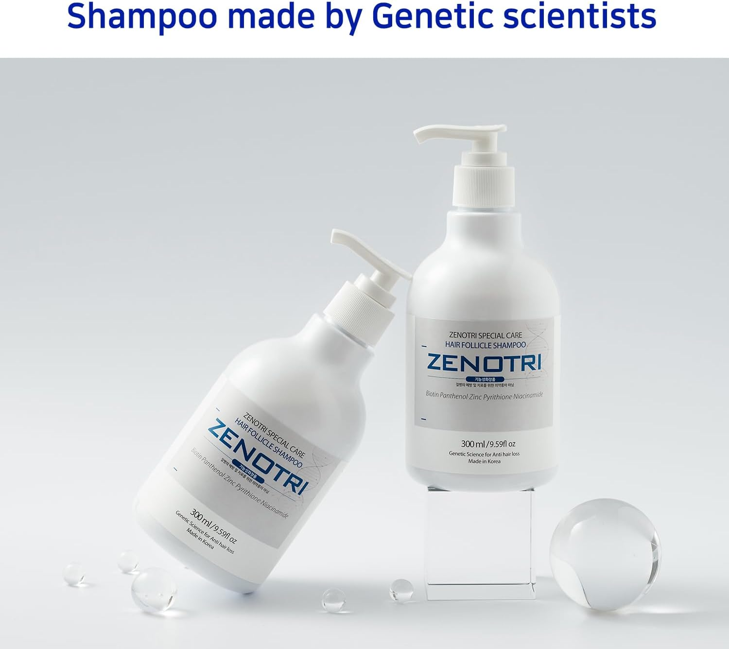 ZENOTRI Follicle Shampoo Hair Loss Zero with Copper Peptide, Biotin, Dexpanthenol, Pyrithione Zinc/Genetic Hair Care Solution image number 1