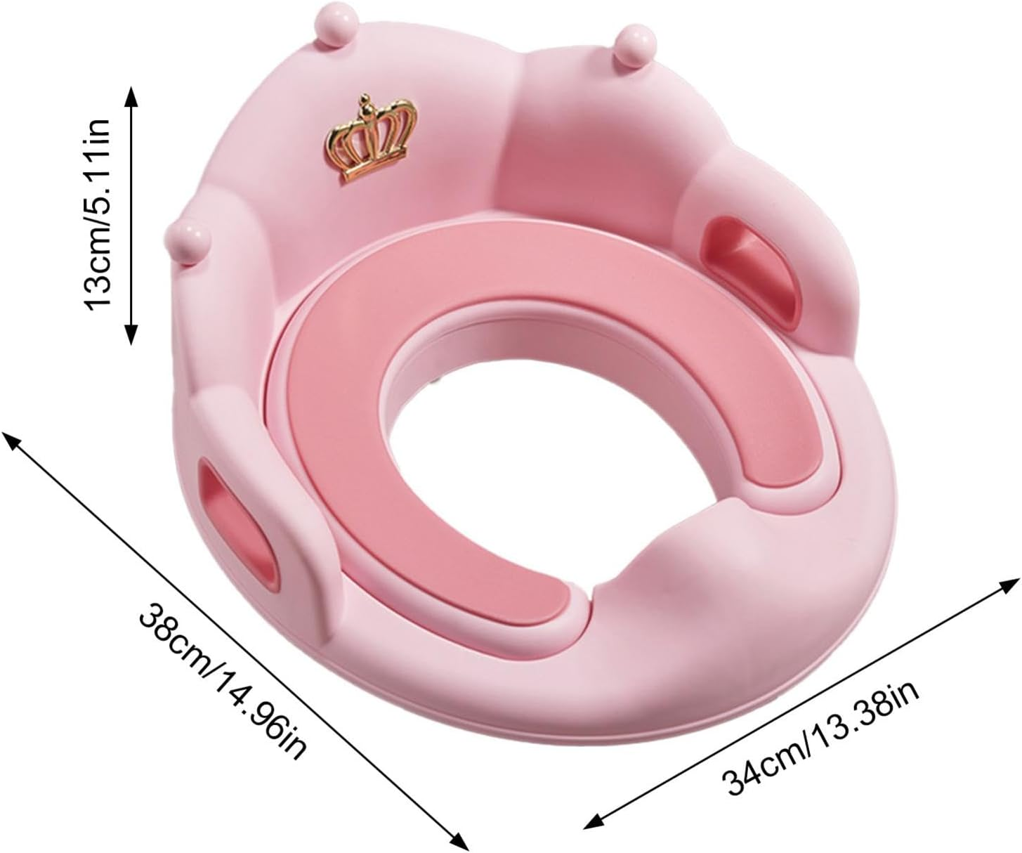 Kids Potty Training Toilet | Crown Shape Anti-Slip Toilet Seat Cushion Pad,Toilet Ring Safe Stable Potty Training Padded Cushion Travel Toilet Seat for Girls, Boys, Toddler, Kids - Yellow image number 4