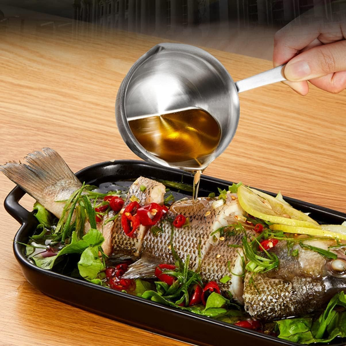 Stainless Steel Butter Warmer Measuring Pan,Sauce Pan,Butter Warmer,Butter Melting Pot,All in One Flat Bottom,Stainless Steel Butter Hot Pot (Silver, One Size) image number 5