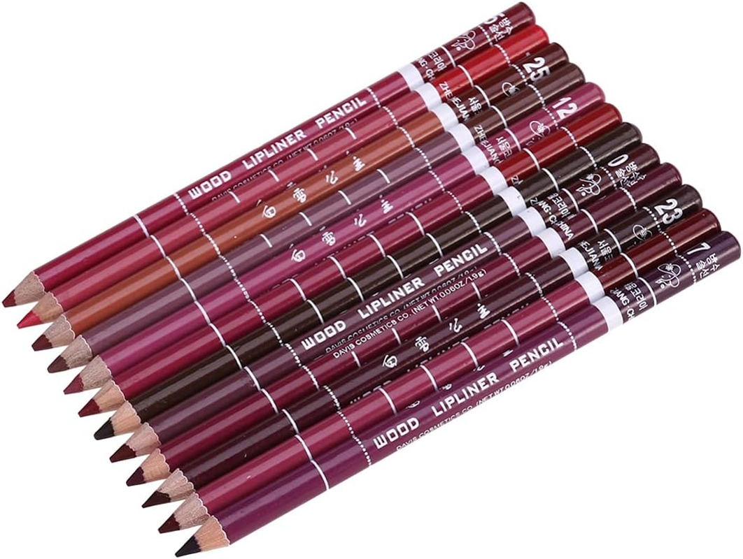 Waterproof Lip Liner Pencil Set 12 Colors Random Lip Makeup Kit for Women Professional Lipliner for Wear