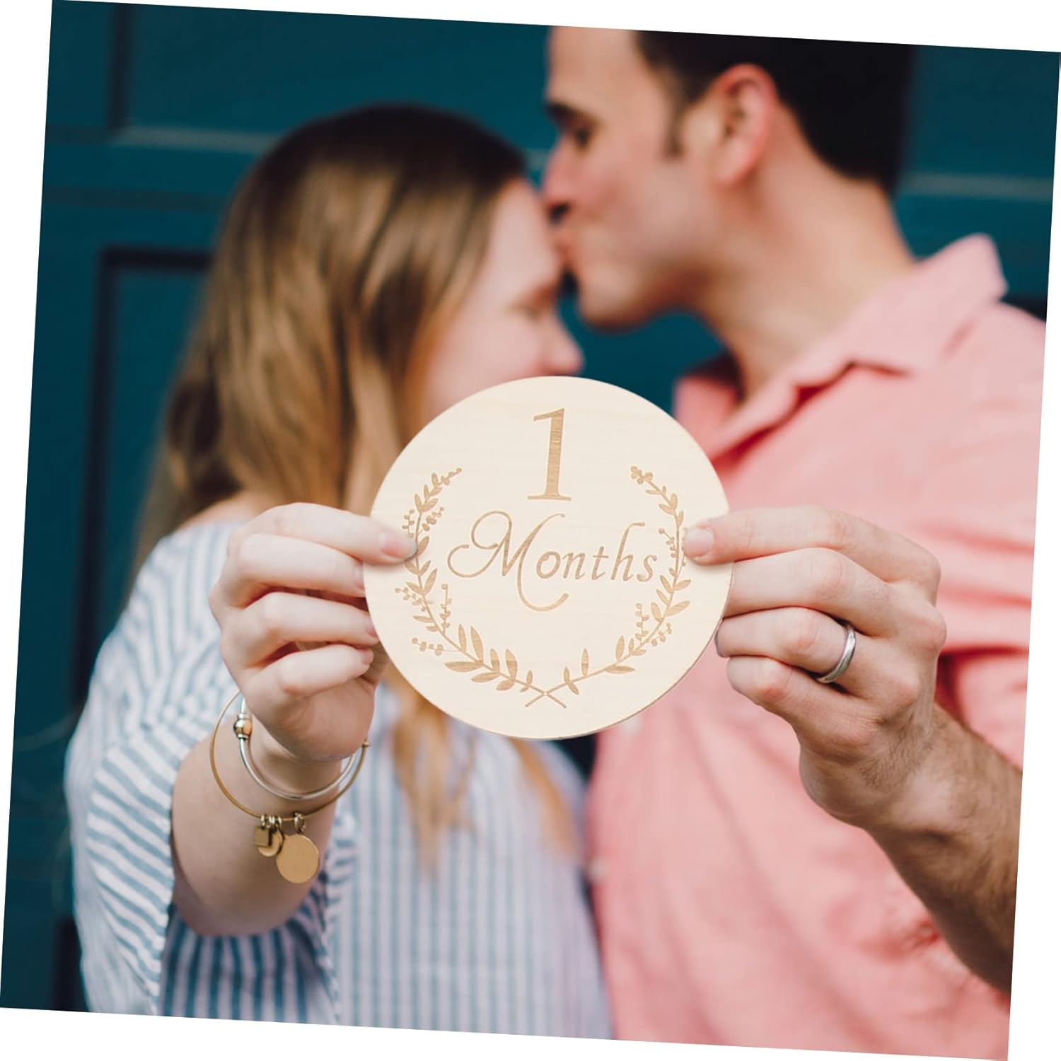 HOMSFOU 13Pcs Wooden Slices Baby Milestone Cards Natural Birch Wood Baby Monthly Marker Discs for Newborn Photography and Monthly Commemorative Keepsakes image number 5